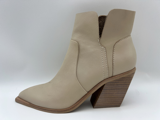 botas bicolores do tornozelo do vestido das mulheres de couro do nappa macio com zíper do metal, cunha do Abs com outsole de TPR