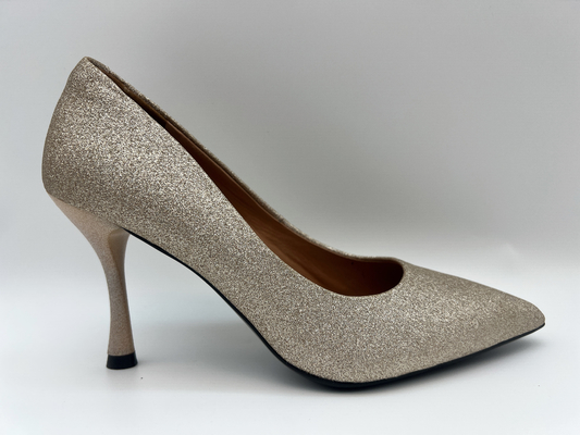 as sapatas das mulheres do brilho do lt ouro estilete de 3 polegadas fecharam Toe High Heel