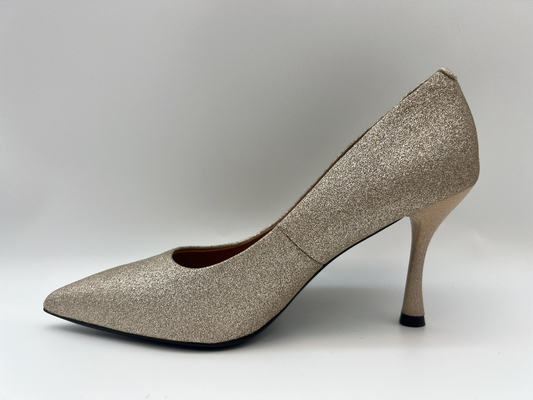 as sapatas das mulheres do brilho do lt ouro estilete de 3 polegadas fecharam Toe High Heel