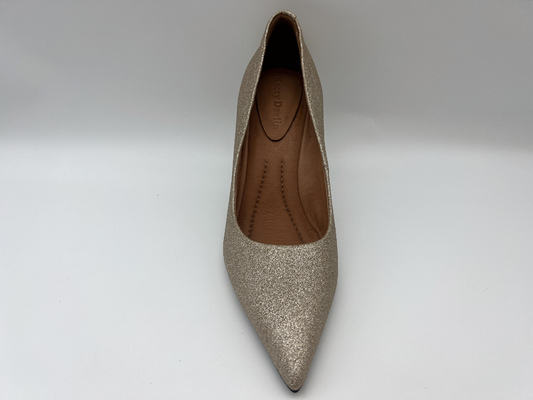 as sapatas das mulheres do brilho do lt ouro estilete de 3 polegadas fecharam Toe High Heel