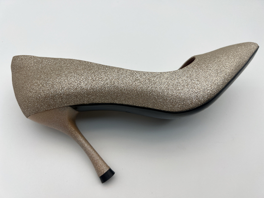as sapatas das mulheres do brilho do lt ouro estilete de 3 polegadas fecharam Toe High Heel