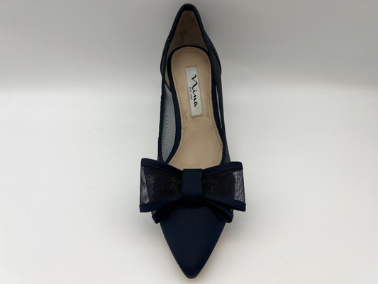 Preto respirável de couro das sapatas de vestido das mulheres do GV apontado fechou Toe Heels With Mesh Butterfly
