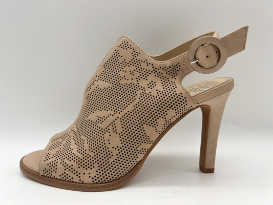 Brown/sandálias abertas bege de Toe Round Toe Stiletto Heel das sapatas de couro da camurça
