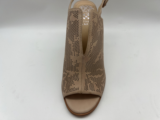 Brown/sandálias abertas bege de Toe Round Toe Stiletto Heel das sapatas de couro da camurça