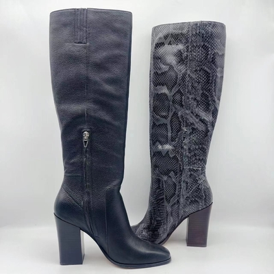 O círculo Toe Ankle Boots High Heel das mulheres luxuosas com costura macia do bordado
