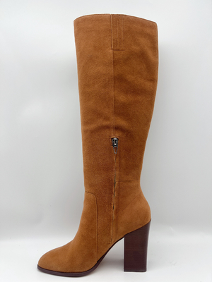Das botas altas de couro do tornozelo das mulheres genuínas o dedo do pé quadrado ROHS aprovou