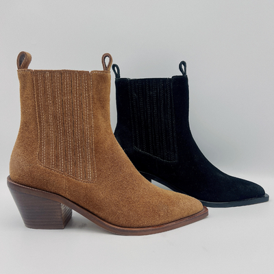 As botas de couro do vestido das mulheres portáteis apontaram Toe Casual Shoes Unique