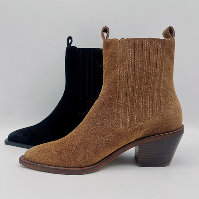 As botas de couro do vestido das mulheres portáteis apontaram Toe Casual Shoes Unique