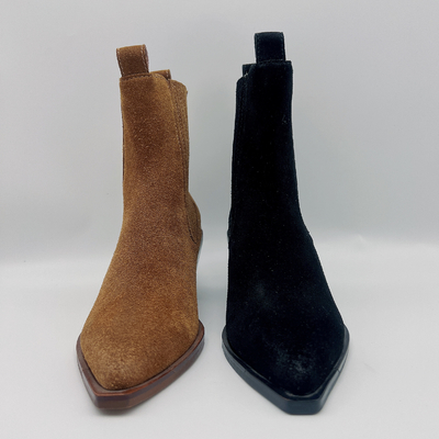 As botas de couro do vestido das mulheres portáteis apontaram Toe Casual Shoes Unique