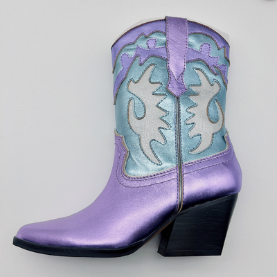 #6 - o vestido de couro das mulheres #11 carreg senhoras roxas o GV apontado de Toe Ankle Boots