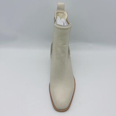 Botas de couro #6 do vestido das mulheres impermeáveis - quadrado Toe Boots do tornozelo #11