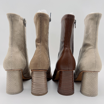 Fora das botas de couro Tan Waterproof Leather Ankle Boots macia do vestido de mulheres brancas