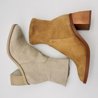 Botas do vestido das mulheres confortáveis/escritório Tan Suede Ankle Boots Womens