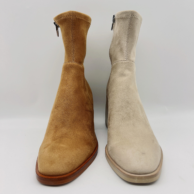 Botas do vestido das mulheres confortáveis/escritório Tan Suede Ankle Boots Womens