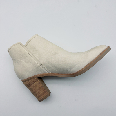 As botas de couro genuínas do tornozelo das mulheres apontaram Toe Ankle Boots Chunky Heel