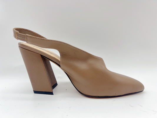 Sandálias à moda dos saltos altos do Lt Tan Ladies Soft Leather Sandals 5cm 10 polegadas