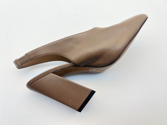 Sandálias à moda dos saltos altos do Lt Tan Ladies Soft Leather Sandals 5cm 10 polegadas