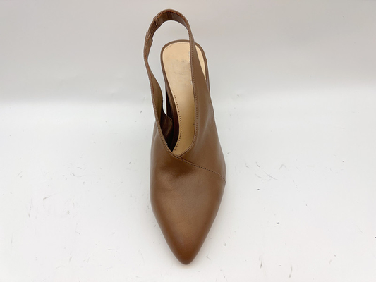Sandálias à moda dos saltos altos do Lt Tan Ladies Soft Leather Sandals 5cm 10 polegadas
