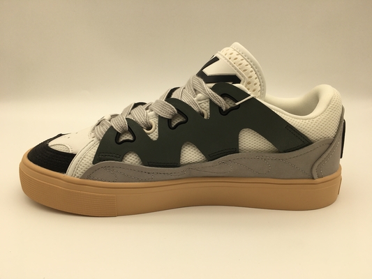 Deslizamento liso das senhoras do OEM do ODM de Grey Womens Genuine Leather Shoes em sapatas
