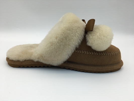 Tan Winter Warm Slippers, senhoras lisas à moda macias dos deslizadores