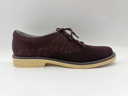 O delicado dois Tone Leather Lace Up Work calça o Brown das mulheres com uma unidade Outsole de borracha
