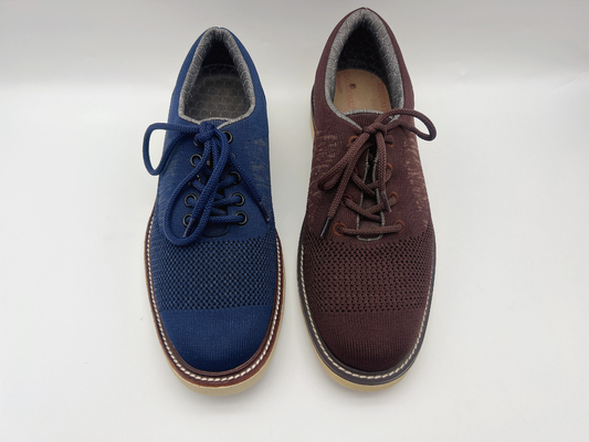 O delicado dois Tone Leather Lace Up Work calça o Brown das mulheres com uma unidade Outsole de borracha