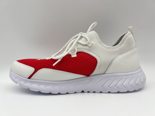 O lazer das mulheres azuis vermelhas calça o plutônio macio de Nappa com uma unidade Outsole de borracha