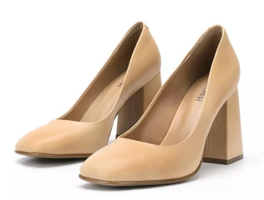 Sapatas de vestido de couro genuínas do Brown das mulheres 3 polegadas - a plataforma do salto alto fechou os dedos do pé