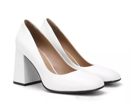 Sapatas de vestido de couro genuínas do Brown das mulheres 3 polegadas - a plataforma do salto alto fechou os dedos do pé