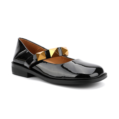 Sapatos femininos de couro lisos antiderrapantes, lindos sapatos femininos Mary Jane