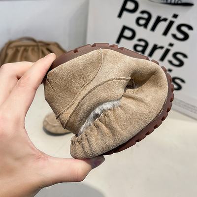 Baixo salto morno em volta das sapatas da etapa de Toe Velvet Cotton Plush One para o assinante