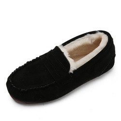 Baixo salto morno em volta das sapatas da etapa de Toe Velvet Cotton Plush One para o assinante