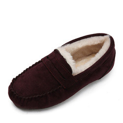 Baixo salto morno em volta das sapatas da etapa de Toe Velvet Cotton Plush One para o assinante