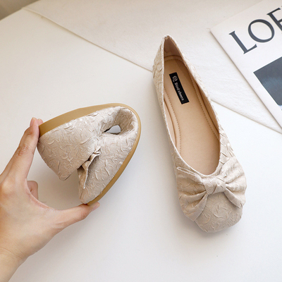 Eva Fabric Foam Ballerina Flats de borracha branca calça Sofit consola sempre para mulheres