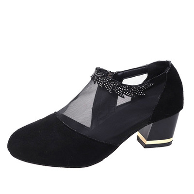 Desgaste do deslizamento de Gauze Sexy Ladies Sandals Anti - plataforma grossa resistente da cunha do salto
