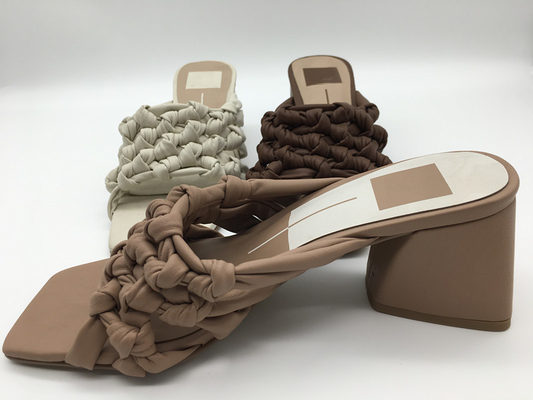 Sandálias ocasionais das senhoras da forma de Chunky Platform Sandals Brown Beige das mulheres do ODM