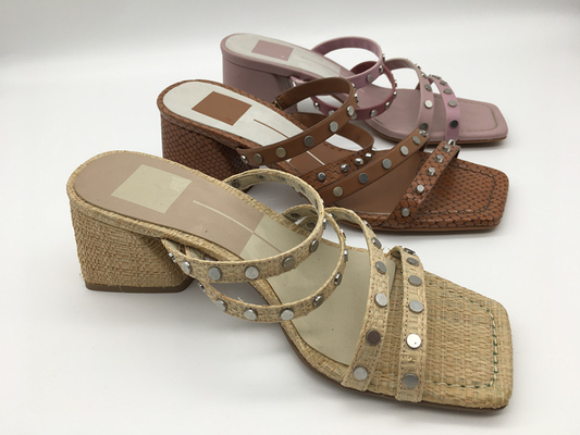 #6 - #11 verão Chunky Heel Sandals/Tan Ladies Peep Toe Sandals