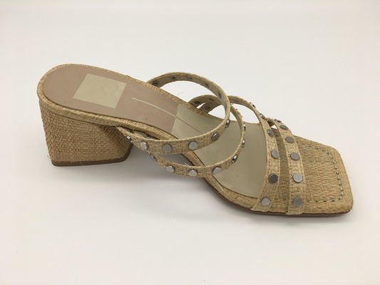 #6 - #11 verão Chunky Heel Sandals/Tan Ladies Peep Toe Sandals