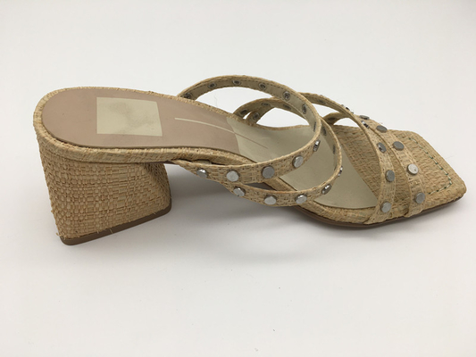 #6 - #11 verão Chunky Heel Sandals/Tan Ladies Peep Toe Sandals