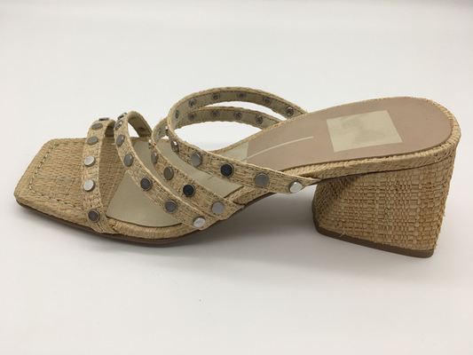 #6 - #11 verão Chunky Heel Sandals/Tan Ladies Peep Toe Sandals