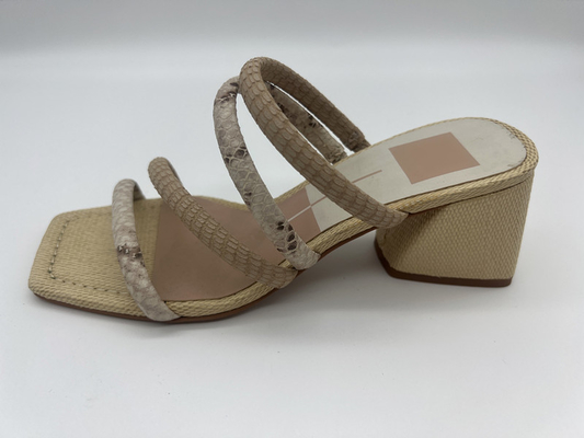 Lt de couro macio Tan das sandálias das senhoras da cópia do pitão/fora da espreitadela bonito branca Toe Sandals