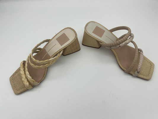 Lt de couro macio Tan das sandálias das senhoras da cópia do pitão/fora da espreitadela bonito branca Toe Sandals