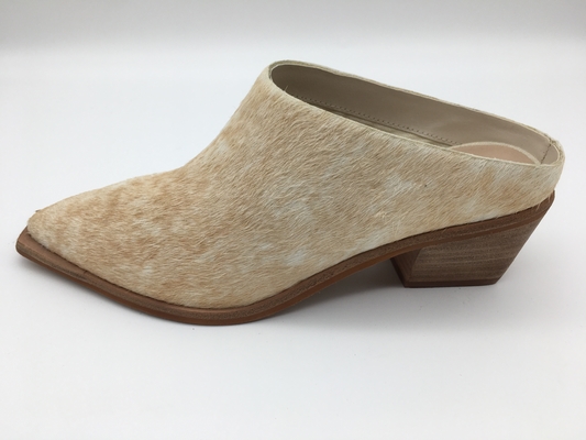 Sapatas de vestido de couro Toe Pointed Toe Brown fechado das mulheres do OEM ROHS
