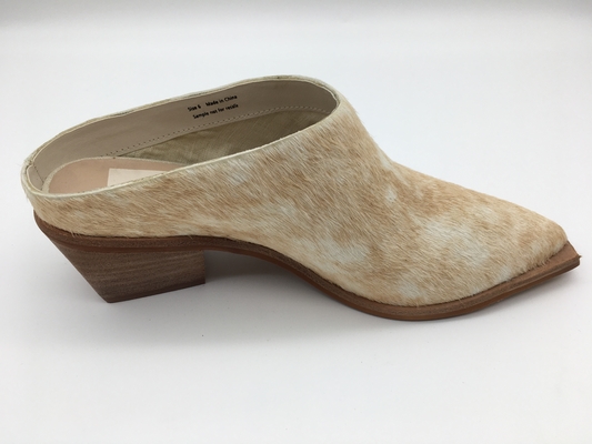 Sapatas de vestido de couro Toe Pointed Toe Brown fechado das mulheres do OEM ROHS
