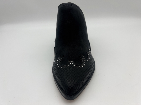 Sapatas de couro macias da camurça da vaca do preto fechado Sparkly de Toe Platform Womens Dress Shoes