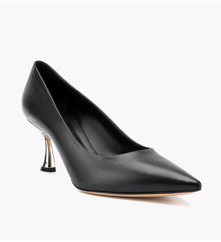 Sapato social preto respirável confortável de salto baixo feminino fechado no dedo do pé aberto no peito do pé sapatos formais de couro