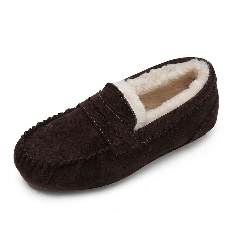 Baixo salto morno em volta das sapatas da etapa de Toe Velvet Cotton Plush One para o assinante