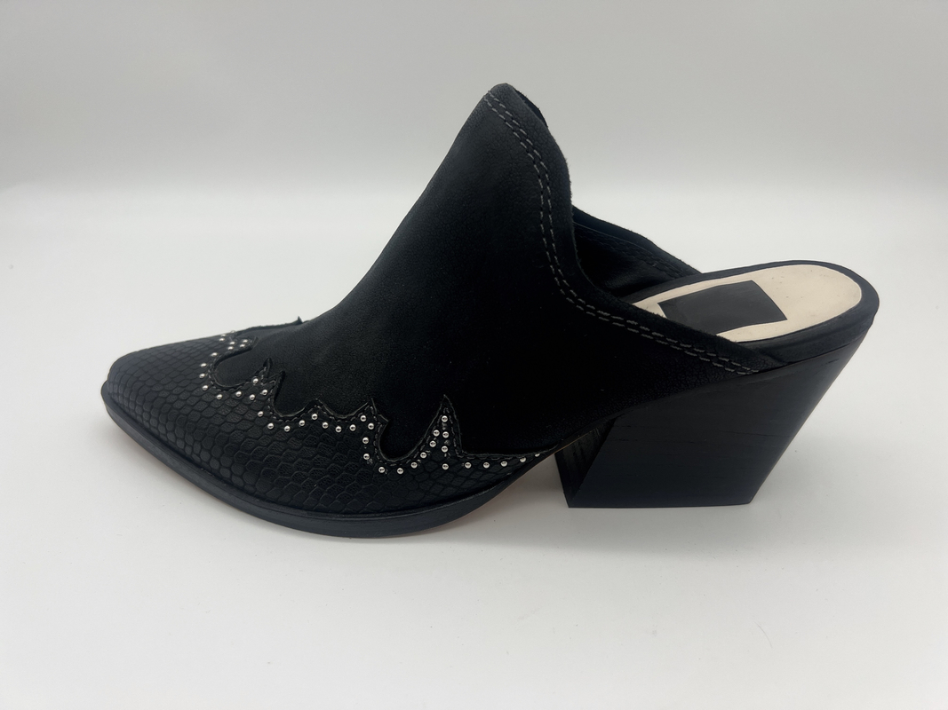 Sapatas de couro macias da camurça da vaca do preto fechado Sparkly de Toe Platform Womens Dress Shoes